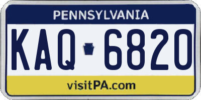 PA license plate KAQ6820