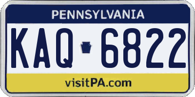 PA license plate KAQ6822