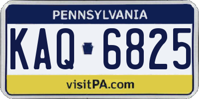 PA license plate KAQ6825