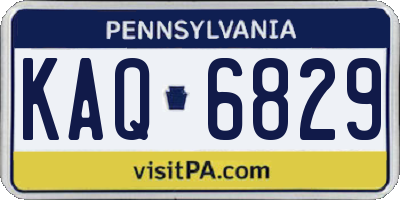 PA license plate KAQ6829
