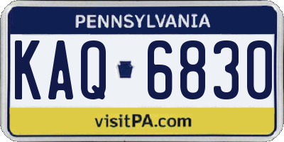 PA license plate KAQ6830