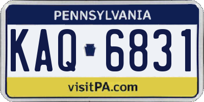 PA license plate KAQ6831