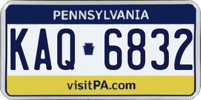 PA license plate KAQ6832