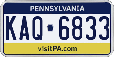 PA license plate KAQ6833