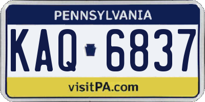 PA license plate KAQ6837