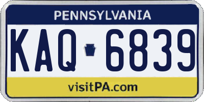 PA license plate KAQ6839