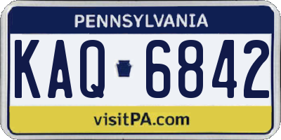 PA license plate KAQ6842