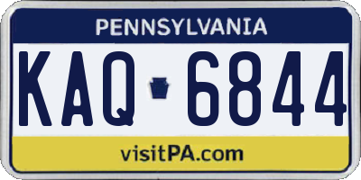 PA license plate KAQ6844