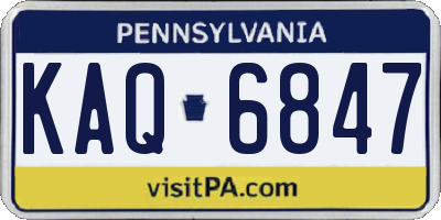 PA license plate KAQ6847