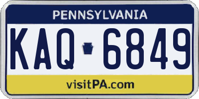 PA license plate KAQ6849