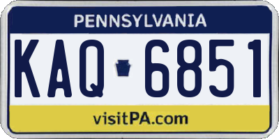 PA license plate KAQ6851
