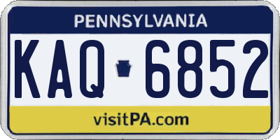 PA license plate KAQ6852