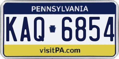 PA license plate KAQ6854