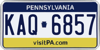PA license plate KAQ6857