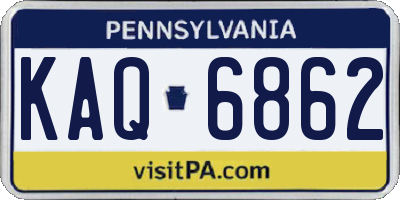 PA license plate KAQ6862