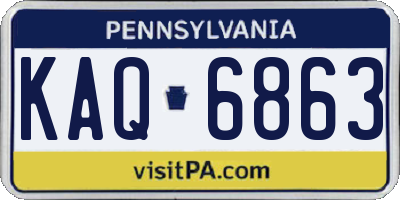 PA license plate KAQ6863