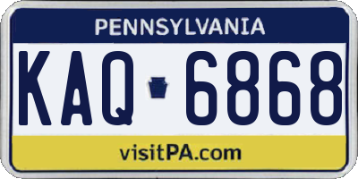 PA license plate KAQ6868