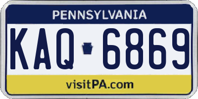 PA license plate KAQ6869
