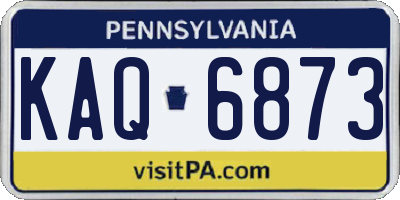 PA license plate KAQ6873