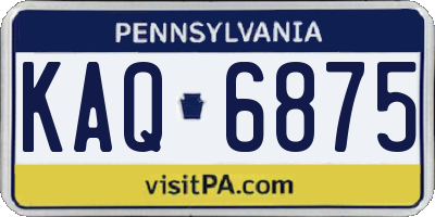 PA license plate KAQ6875