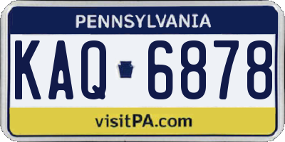 PA license plate KAQ6878