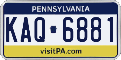 PA license plate KAQ6881