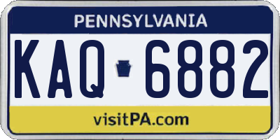 PA license plate KAQ6882