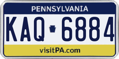 PA license plate KAQ6884