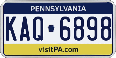 PA license plate KAQ6898