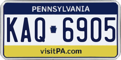 PA license plate KAQ6905