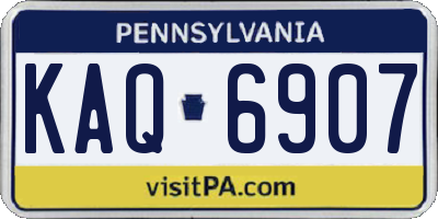 PA license plate KAQ6907