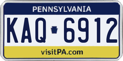 PA license plate KAQ6912