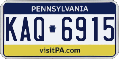 PA license plate KAQ6915