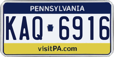 PA license plate KAQ6916