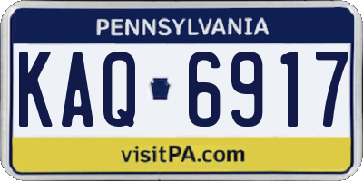 PA license plate KAQ6917