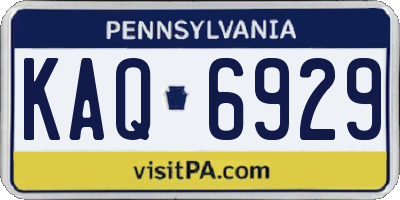 PA license plate KAQ6929