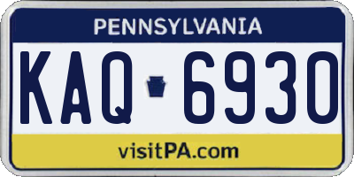 PA license plate KAQ6930