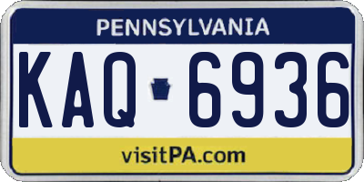 PA license plate KAQ6936