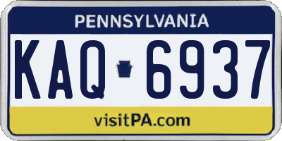 PA license plate KAQ6937