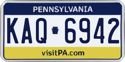 PA license plate KAQ6942