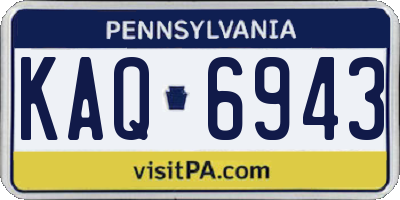 PA license plate KAQ6943