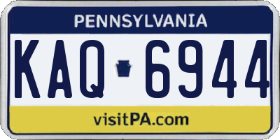 PA license plate KAQ6944
