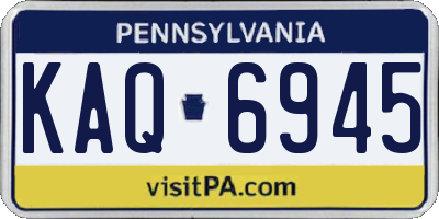 PA license plate KAQ6945