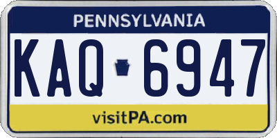 PA license plate KAQ6947