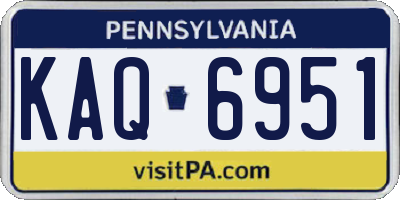 PA license plate KAQ6951