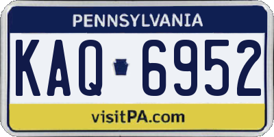 PA license plate KAQ6952