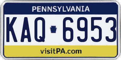 PA license plate KAQ6953