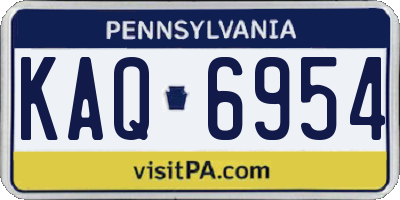 PA license plate KAQ6954
