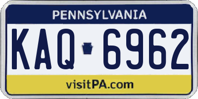PA license plate KAQ6962