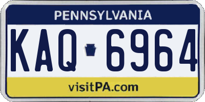 PA license plate KAQ6964